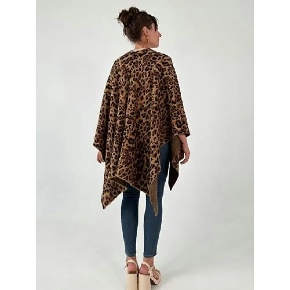 Women's Shawl Wrap Poncho Ruana Cardigan Open Front Sweater Cape